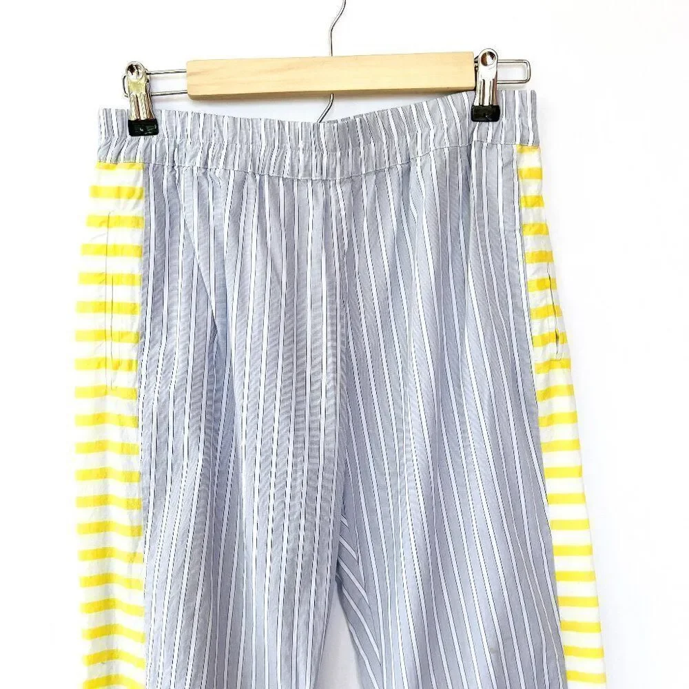 Sita Murt Yellow Gray White Striped 100% Cotton Striped PJ Pajama Pants